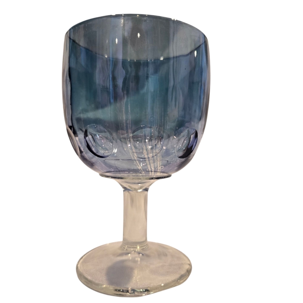Set of Vintage Thumbpribt design Amber and Blue Goblet glasses - Picture 2 of 7